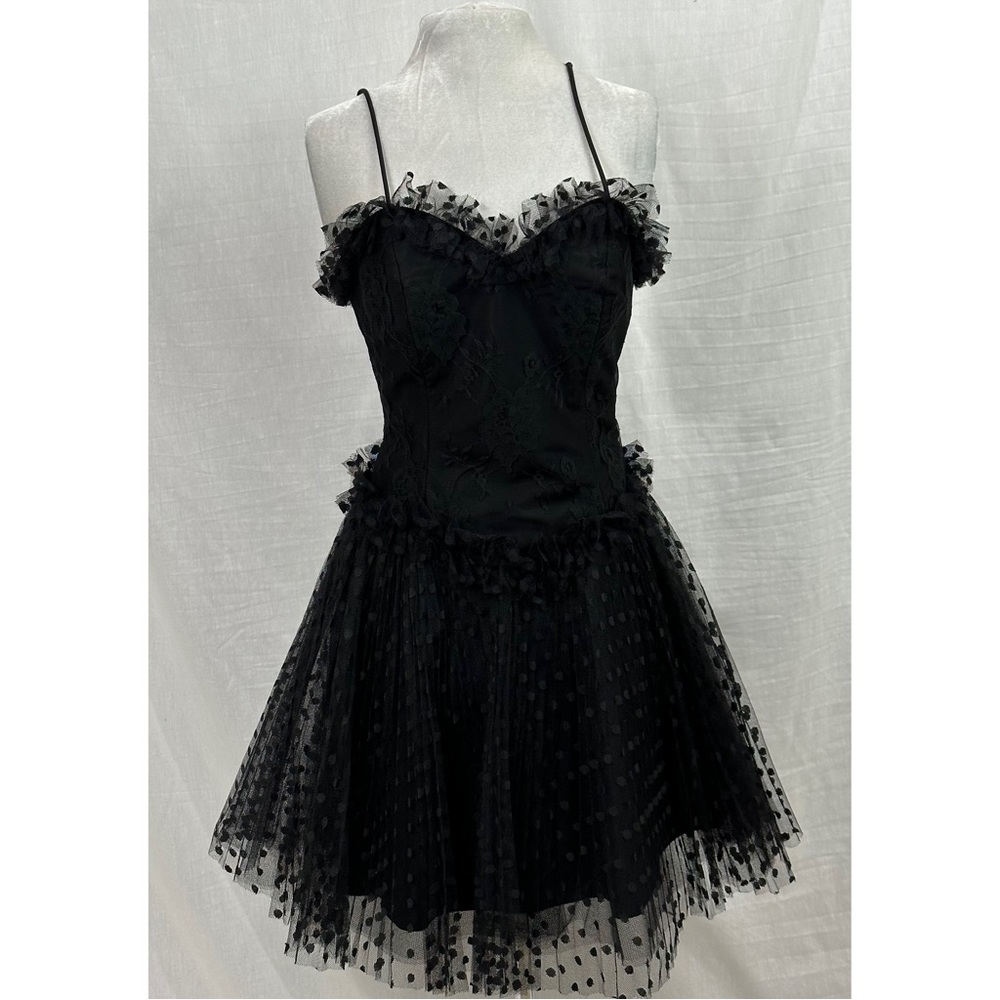 Ann Taylor Deadstock Vintage Bustier Corset Dress Black 6
